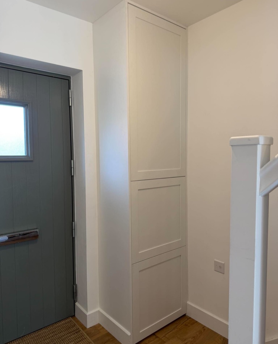 Tall fitted hallway cupboard made by JWS Carpentry & Joinery