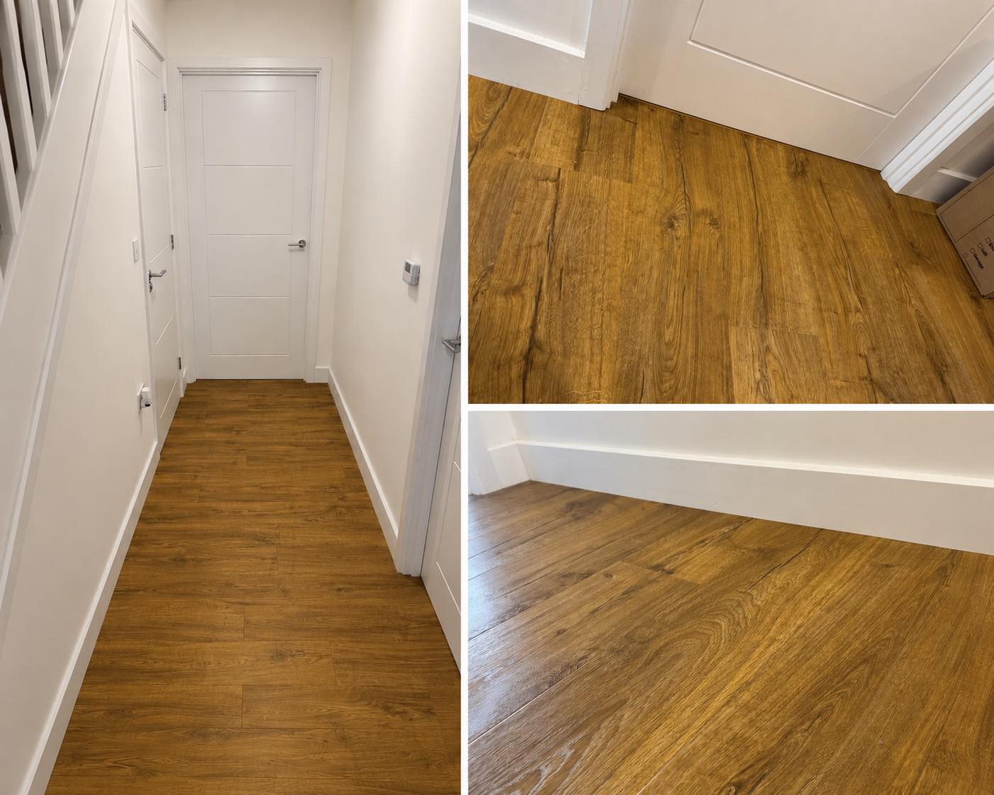 Collage of flooring, skirting and hallway joinery work
